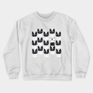 Black and White Cat Pattern Crewneck Sweatshirt